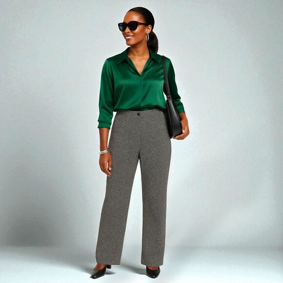 🆕 Max Studio Double Knit Easy Leg Pants - Picture 1 of 9